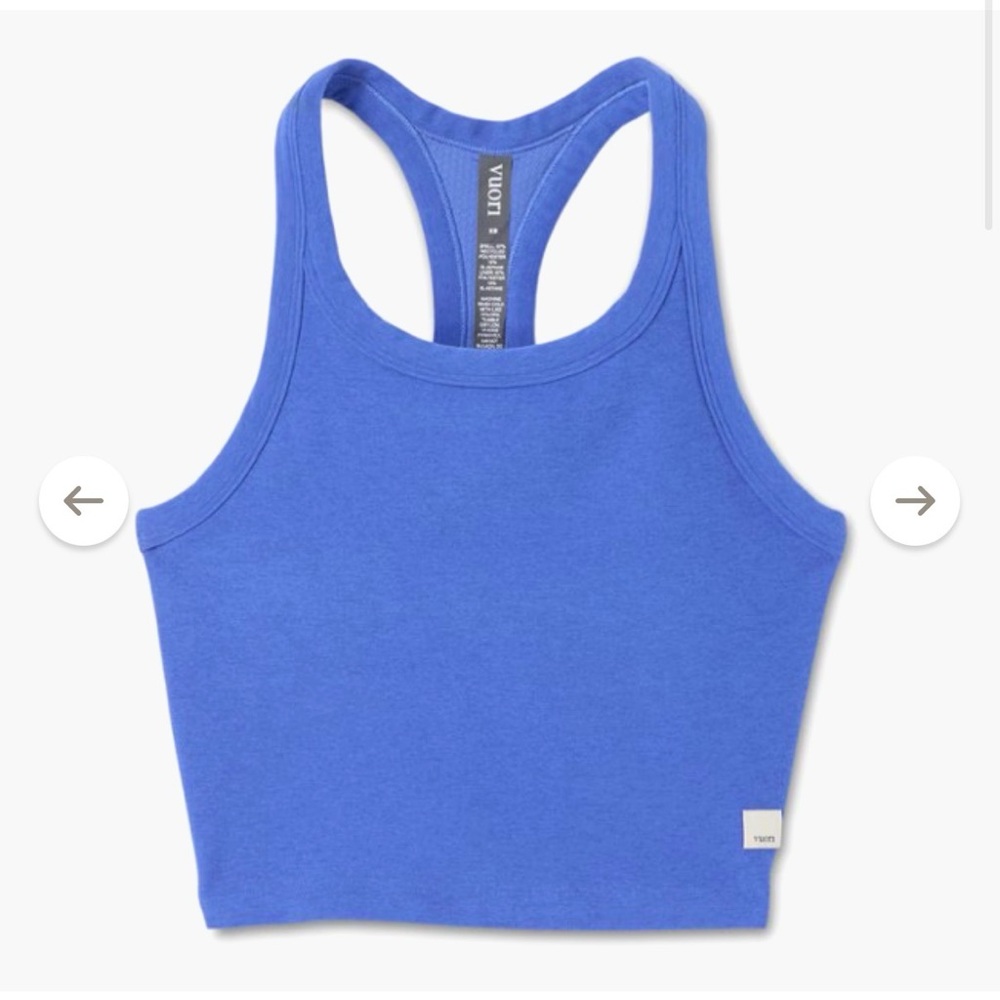 Vuori Royal Blue Racerback Crop Tank